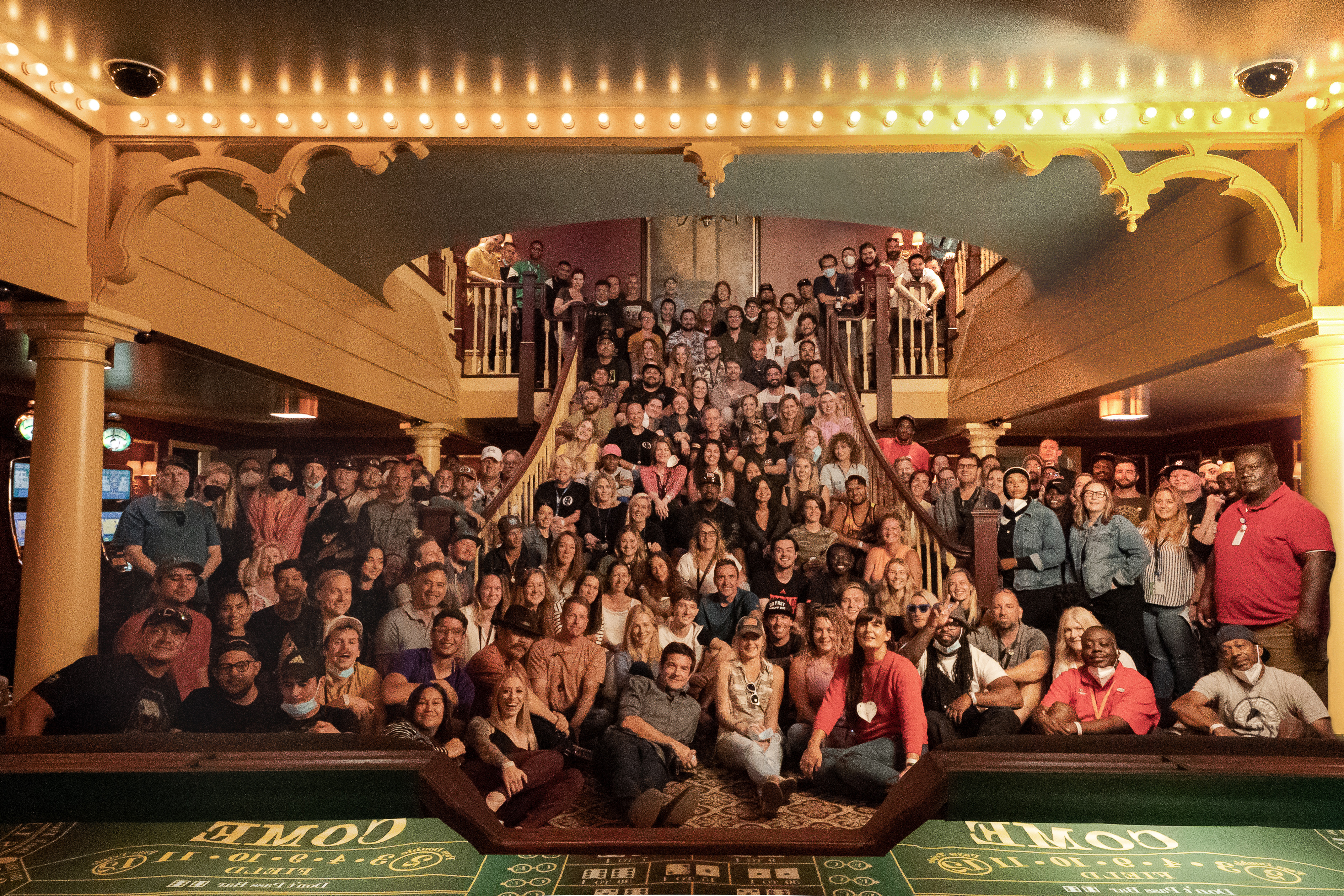 Ozark Season 4 crew photo in the Missouri Belle
