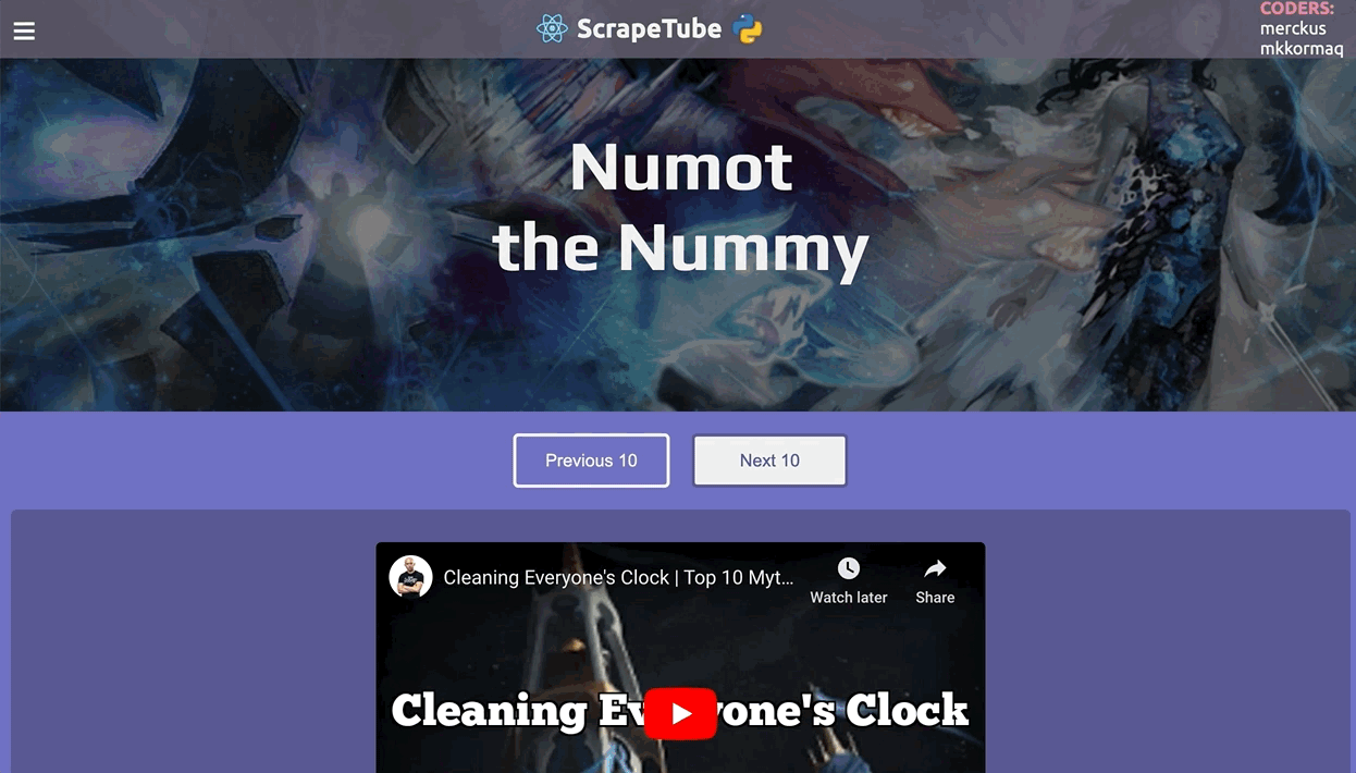 ScrapeTube demo